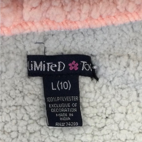 Limited Too Girls Size 10 Pink and Gray Hooded Sherpa Jacket - Picture 5 of 5